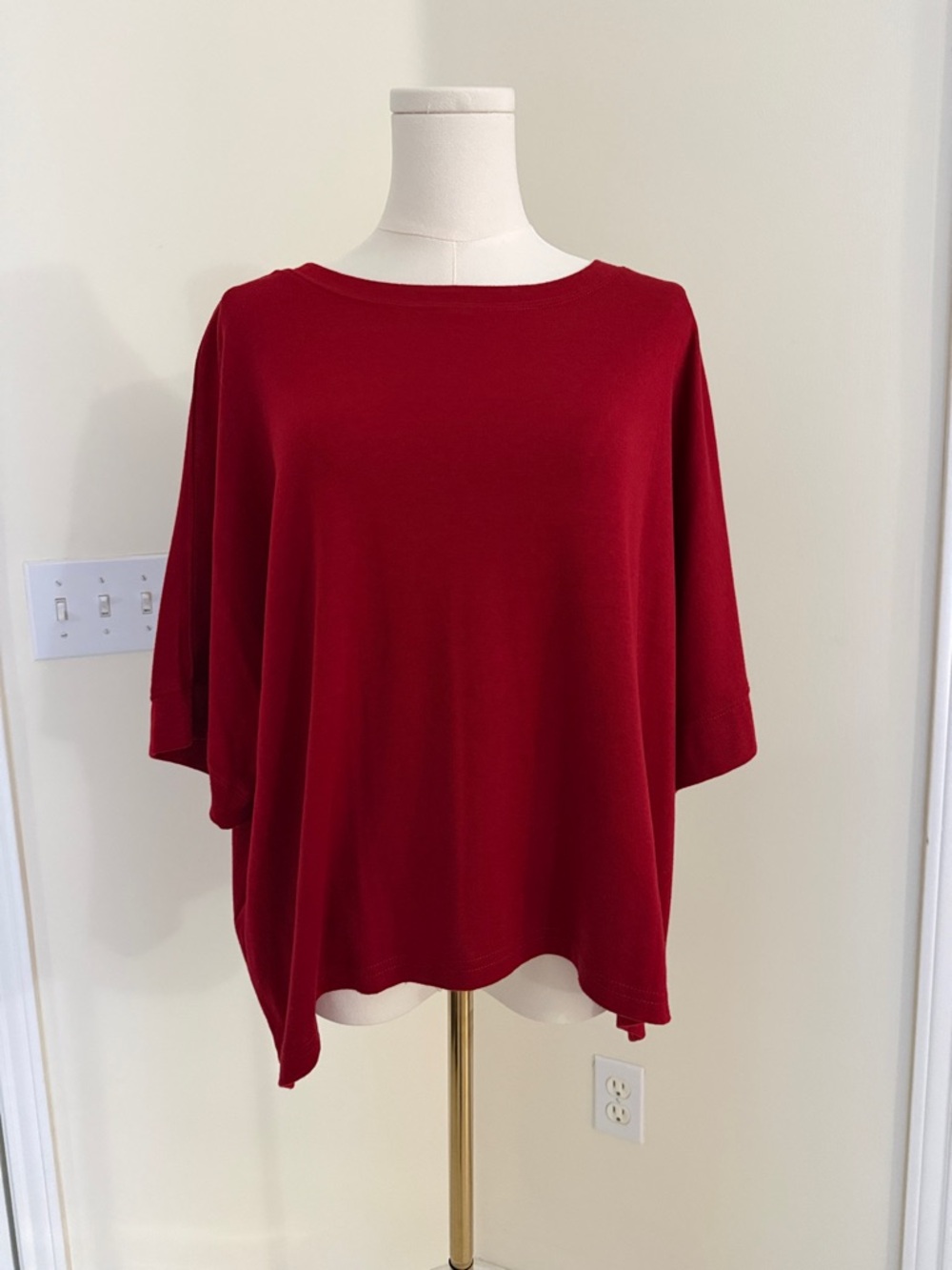 Relaxed Red Women's Tunic Top